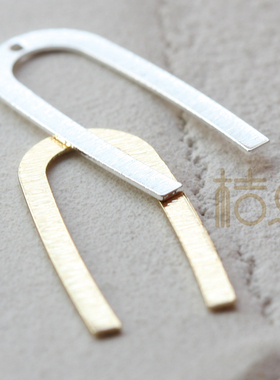 DIY饰品铜配件 27*13mm 镀厚金银U型吊坠挂件铜片几何图形(4417C)