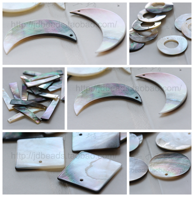 耳环diy耳环项链配饰月亮贝壳珠