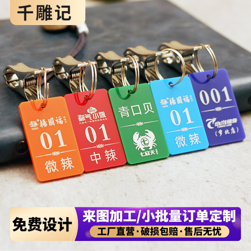 餐饮麻辣烫号码牌号牌夹不锈钢排队叫号牌姓名牌洗浴手环手牌定制图片