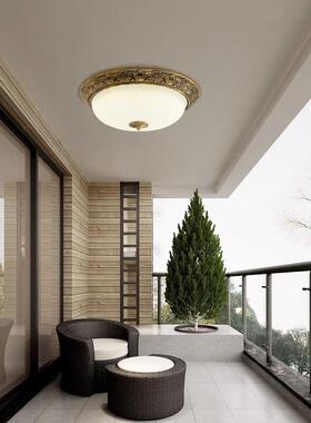 美式欧过式全外铜客厅卧39668室吸顶复灯古阳台大门口室走廊道灯