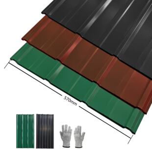 纸箱包装彩涂瓦楞板 黑色小瓦楞板宽度450mm 出口邮购包装彩钢瓦