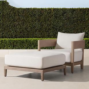 户外庭防腐木柚木沙发组休合闲露天阳台别墅571院花园实家具榫卯