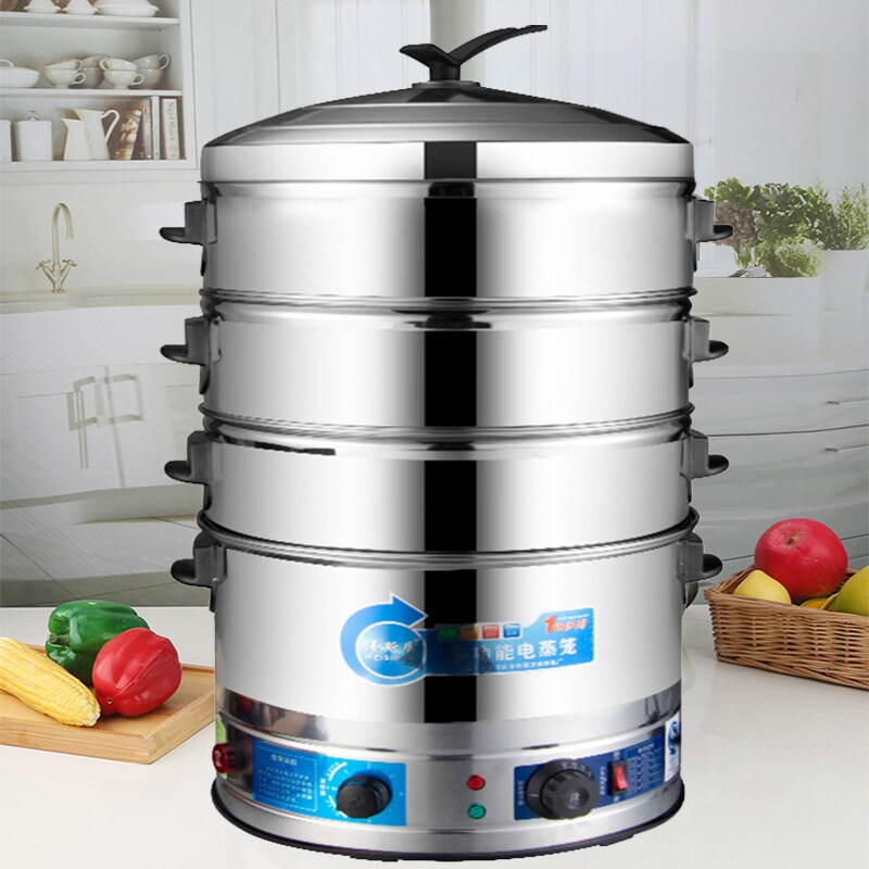 35-52cm商用304不锈钢多功能电蒸大容量大号锅家用三层包子电蒸笼