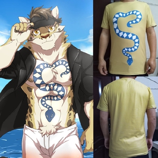 定制做furry家有大猫李克劳云豹兽人向短袖T恤COSPLAY衣服装
