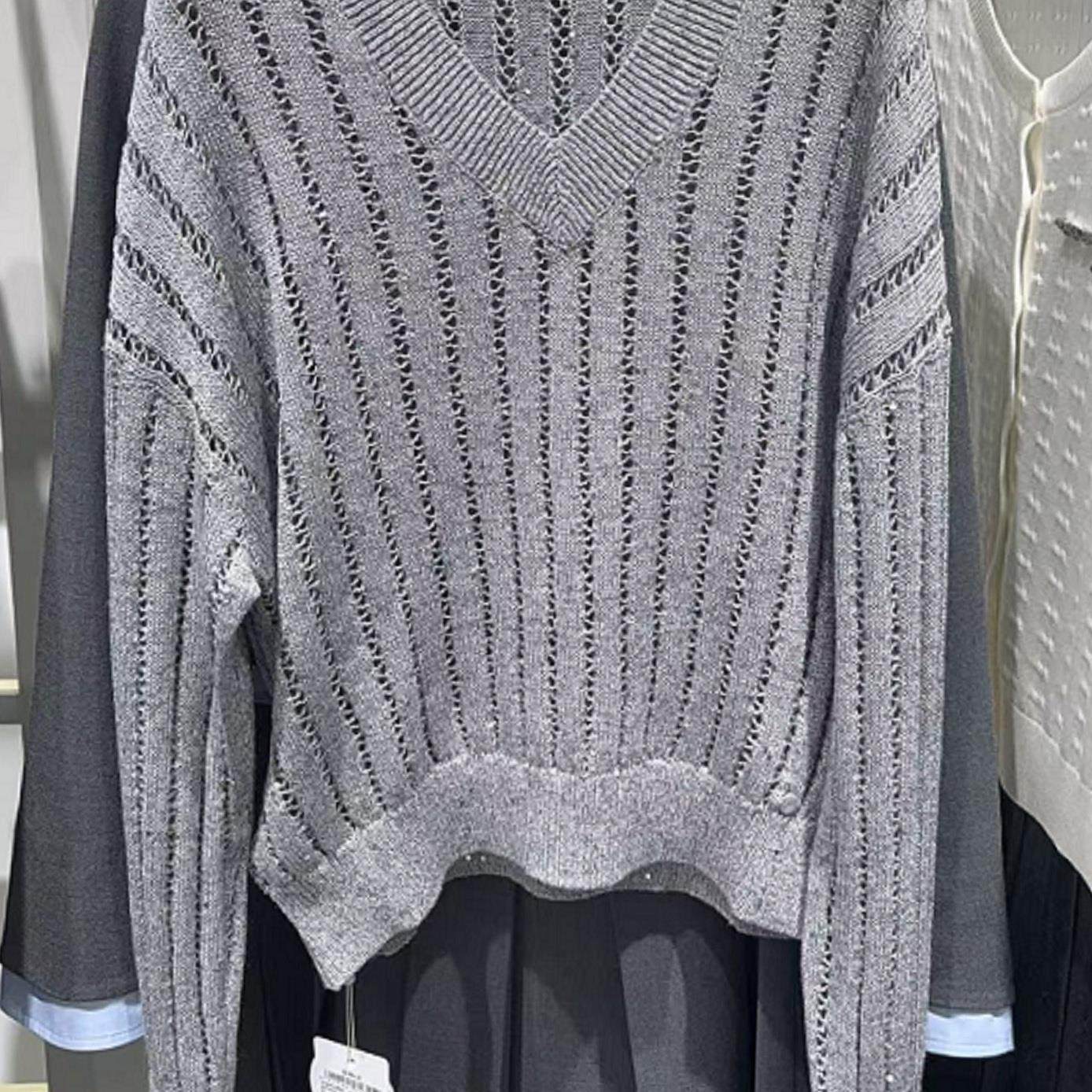 商场同款伊家2025秋季新款百搭柔灰套头针织衫上衣毛衣1G133101,女装/女士精品,毛针织衫,淘宝优惠券,粉丝福利购,淘宝优惠卷