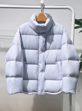 MM麦檬短款立领面包羽绒服女保暖外套蓝色25冬季新款4GB182221