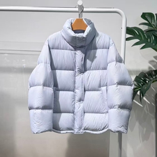 MM麦家短款立领面包羽绒服女保暖外套蓝色25冬季新款4GB182221