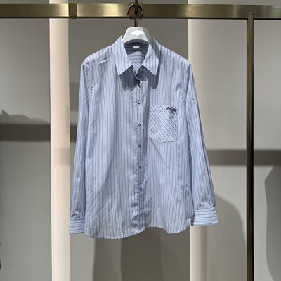 伊芙丽商场同款2026年春季新款时尚百搭条纹衬衫上衣女1H2120131