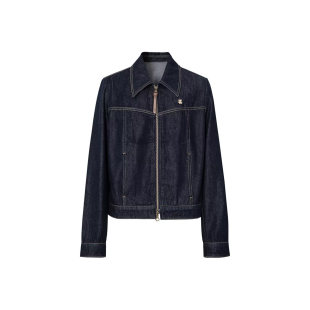 牛仔服外套上衣1G8310951 藏青色通勤百搭时尚 伊芙丽2026春季 新款