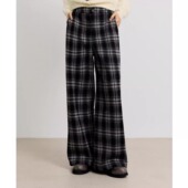 复古黑白格纹高腰垂感加绒厚休闲裤 小麦家Pure Moment 4GB254341