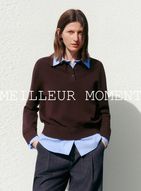 MM麦檬羊毛假两件boxyfit拼衬衫针织衫商场同款26春新5H2230631