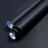 黑色PVC墙纸自粘防水防潮墙面装 饰贴纸宿舍纯色贴纸素色即时贴