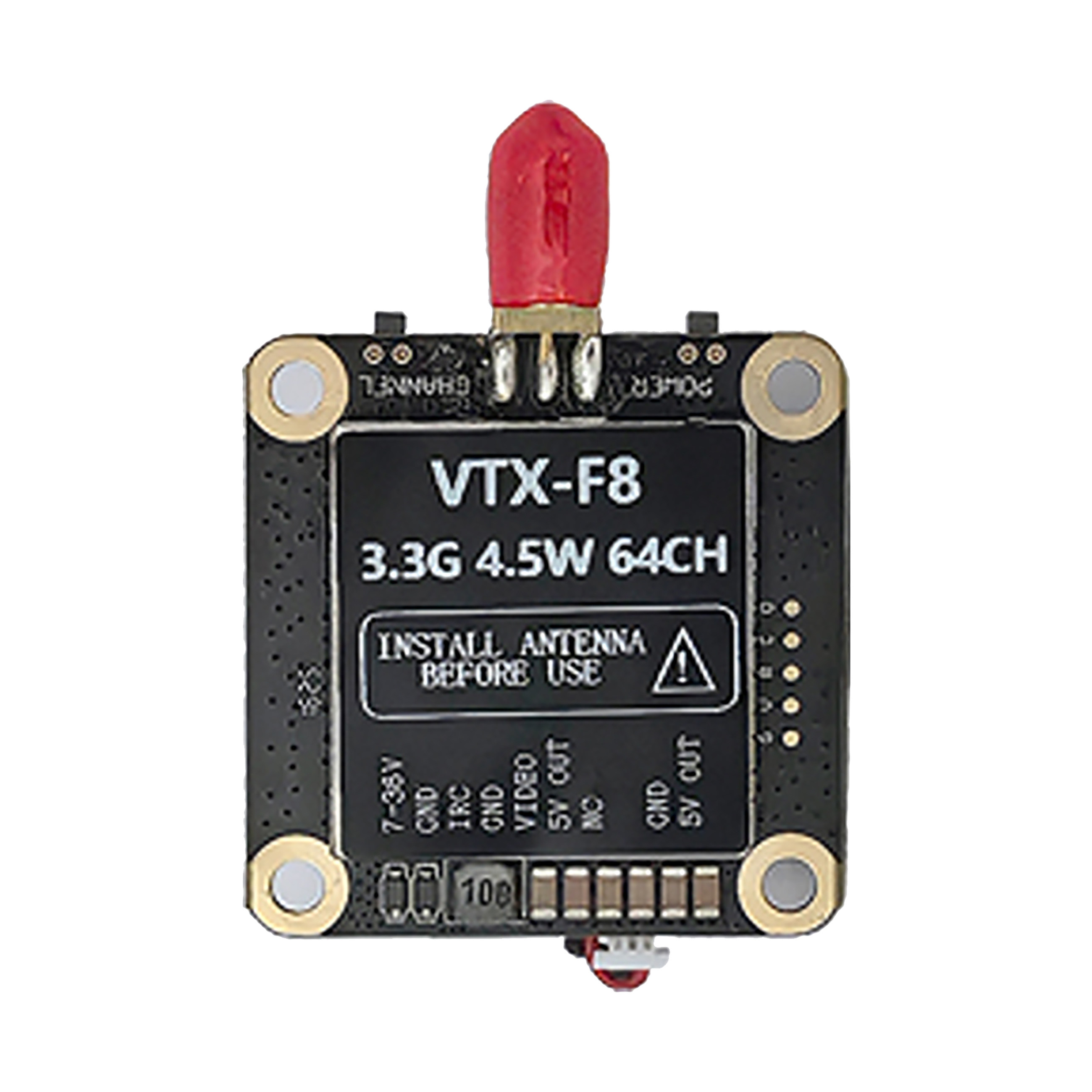 3.3G 4.5W 64CH VTX无线模拟图传 支持通过IRC协议编辑新频点