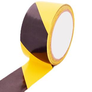 伏兴安全警示胶带地面划线标识胶带斑马线胶带黄黑48mm 18y6卷装