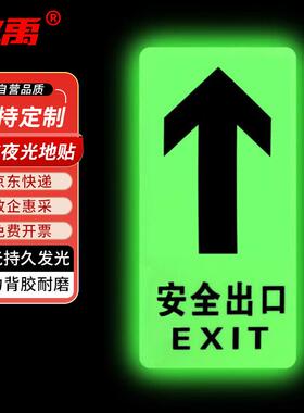 冰禹BYaf-18PVC地贴指示牌地贴吸光发光荧光安全出口标牌C38安全
