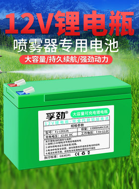 12v电动喷雾器锂电池风筒照明灯