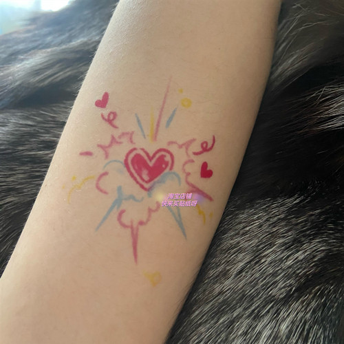 烟花ins风纹身贴防水持久