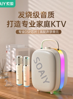 索爱SSK02蓝牙音箱家用k歌家庭kt一体机v音响套装唱歌话筒麦克风