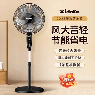 家用风扇静立式 电风扇落地扇2025新款 强力节能电扇音大风摇头定时