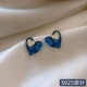 Синие серьги, серебро 925 пробы