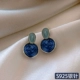 Синие серьги, серебро 925 пробы