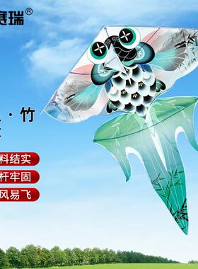 安赛瑞风筝大型金鱼风筝户外活动亲子玩具带线轮400m绿色7S00036