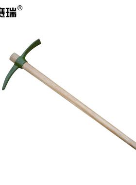 安赛瑞洋镐十字镐木柄钢镐85cm锰钢镐头户外洋镐头军绿色23942