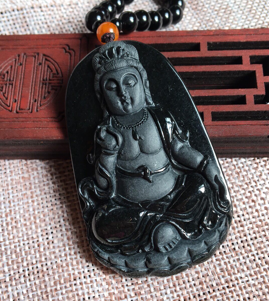 清货 天然a货　翡翠　吊坠　男　墨翠　观音　玉石　项坠　挂件