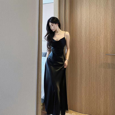 性感荡领夏季显瘦轻礼服吊带裙