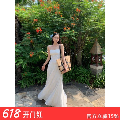 大码女装复古甜美吊带连衣裙