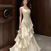 大码 气质吊带裙高级感纯欲风成人礼生日宴会礼服公主长裙 女装 法式