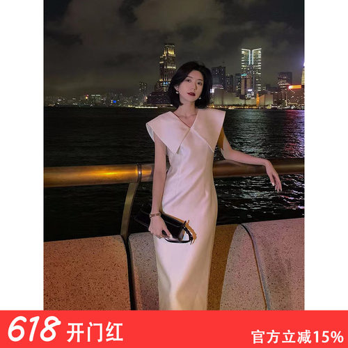 大码女装初秋赫本修身连衣裙