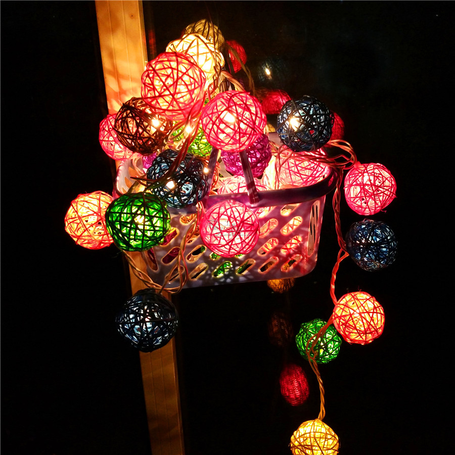 兰纳泰国圆球藤编彩灯 KTV酒吧装饰彩灯创意节日喜庆彩灯串灯闪灯