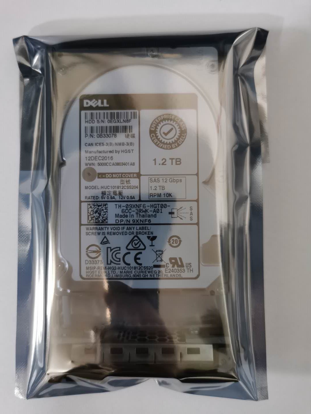 戴尔DELL 1.2T 2.5寸 10K 12Gb SAS 硬盘 HUC101812CSS204 09XNF6