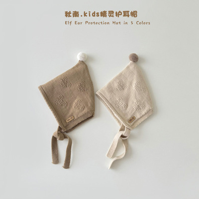 宝宝冬季保暖防寒针织胎帽