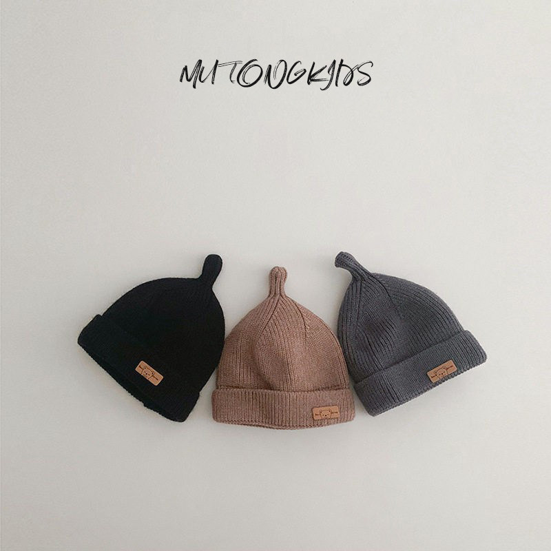 婴儿帽子秋冬新款韩版婴幼儿保暖针织帽套头帽男童女宝宝加厚胎帽