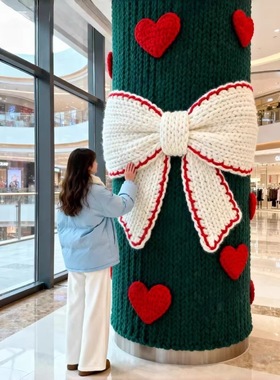 新年毛绒装饰摆件爱心蝴蝶结装扮