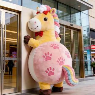 马年新年元 饰 旦拍马屁气模定制商场商业街景区毛绒美陈打卡拍照装