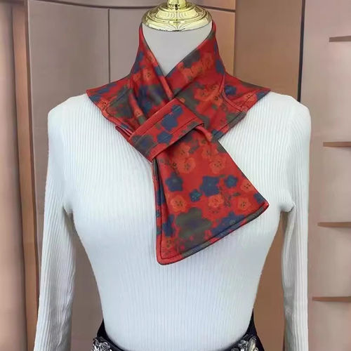 德绒带兜护颈围脖护颈长巾丝巾