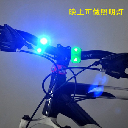 LED发光青蛙灯自行车前后尾灯单车硅胶警示屈曲约束雌种架空栈道