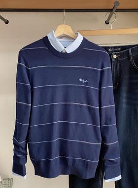 保罗彼得专柜正品 男士长袖针织衫休闲条纹时尚秋季新款MLCC39511