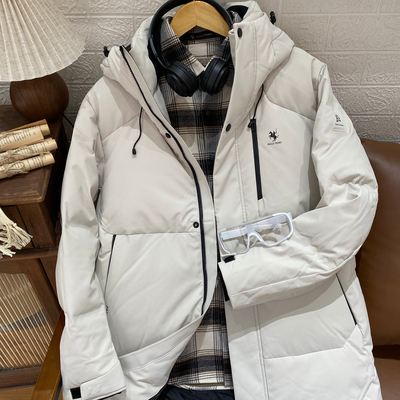 男式连帽羽绒服鹅绒加倍暖舒适