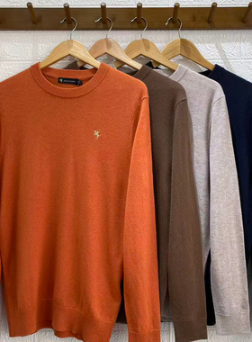 保罗彼得专柜正品新款男士圆领羊毛衫100%一款七色百搭MLDC65301