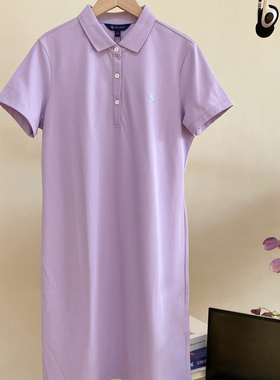 保罗彼得女士新款polo裙中长款翻领连衣裙吸湿排汗舒适YTDB40742