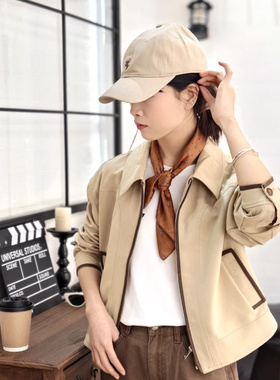 保罗彼得专柜正品2025春款女士翻领夹克外套休闲时尚YIEA73900