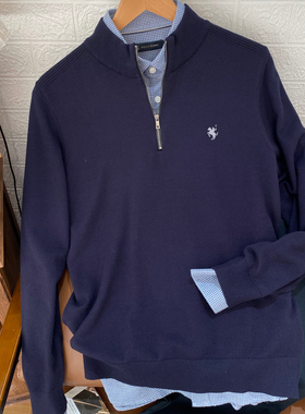 保罗彼得 专柜正品男式针织衫立领半拉链商务休闲 简约MMECZ00580