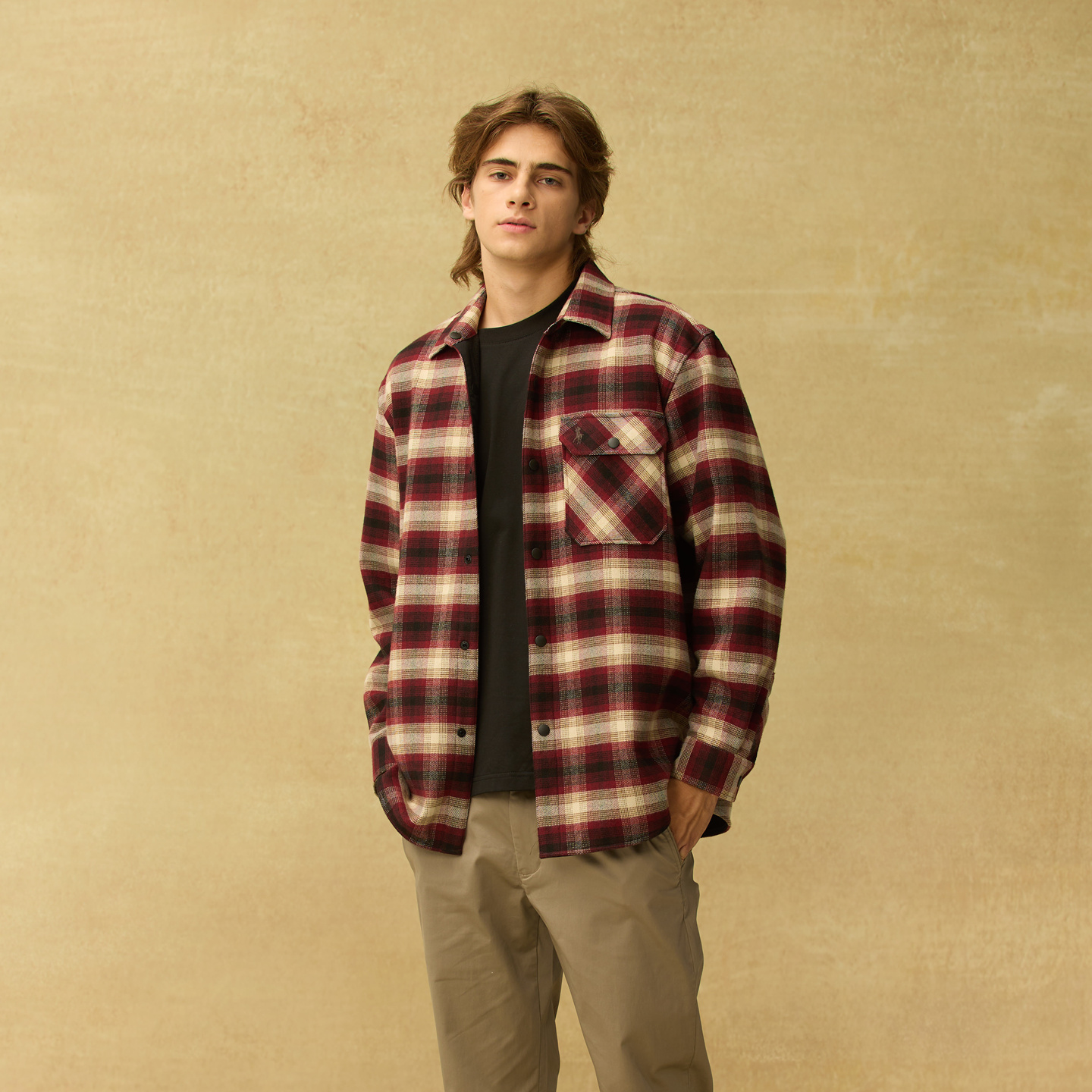 男士长袖格子衬衫DIV.POLO 时尚舒适经典百搭舒适保暖RC0843560