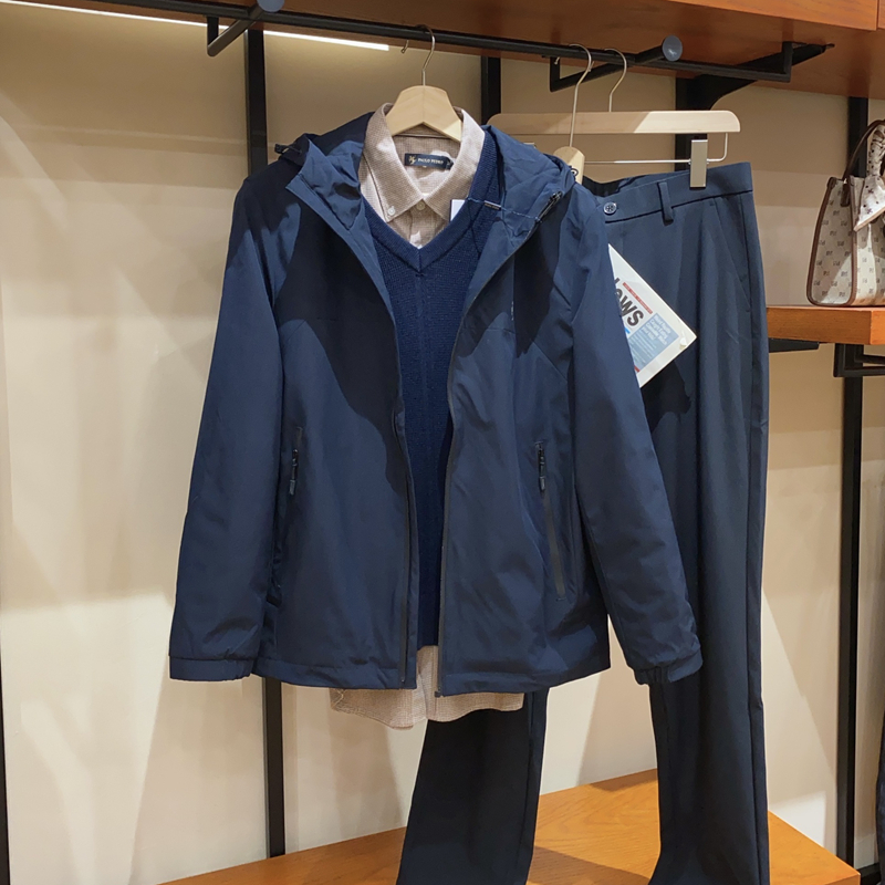 保罗彼得男士连帽夹克加绒休闲