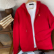 男士 TBEDW00300 红色连帽卫衣本命年新年红专柜同款 新年款 卫衣开衫