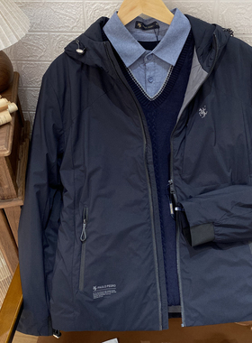 保罗彼得专柜正品秋新款HWEDU00370男士连帽棉服休闲宽松外套夹克
